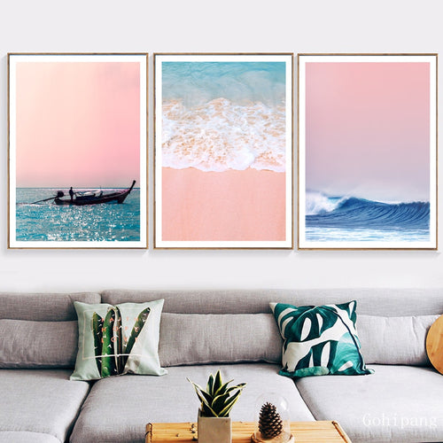 Beach Ship Sea Decoration Pictures