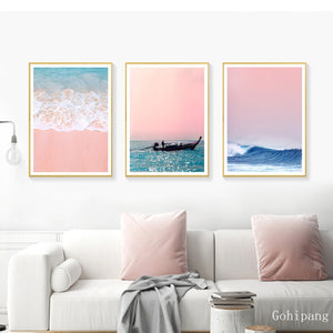 Beach Ship Sea Decoration Pictures