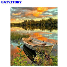 Load image into Gallery viewer, Kit Boat Lake Landscape Modern Wall