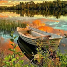 Load image into Gallery viewer, Kit Boat Lake Landscape Modern Wall