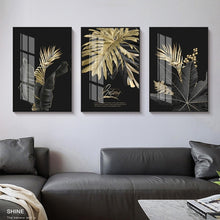 Load image into Gallery viewer, Abstract Golden Leaves Canvas