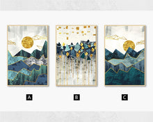 Load image into Gallery viewer, Geometric Mountain Landscape Wall Art