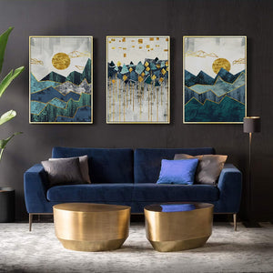 Geometric Mountain Landscape Wall Art